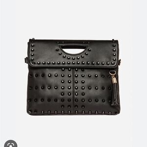 Mms black studded envelope pocketbook/purse handbag